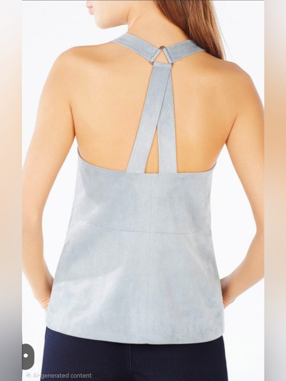 BCBGMaxazria Charlotte Faux Suede Western Racerback Tank Top size S